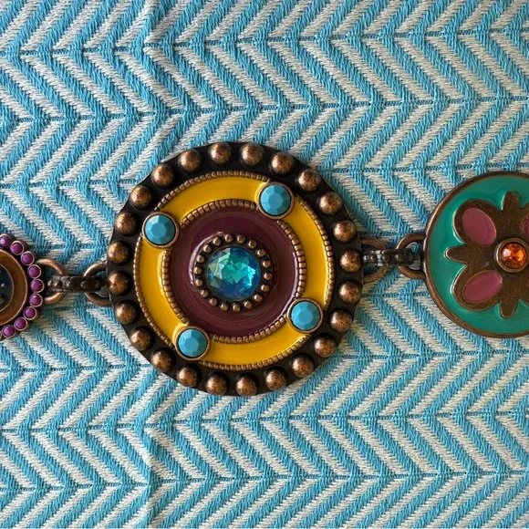 Chico's Brown and Yellow Belt with Intricate Designs - Picture 7 of 8